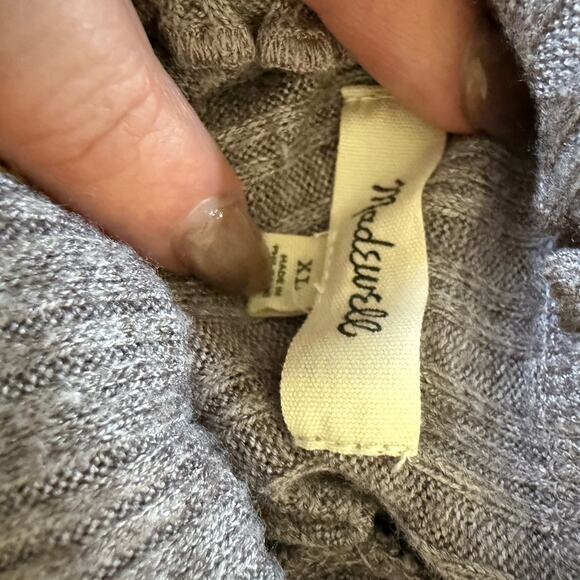 MADEWELL | Soft Rib Lettuce Edge Cropped Turtleneck Tee Chocolate Raisin XL - Picture 7 of 7